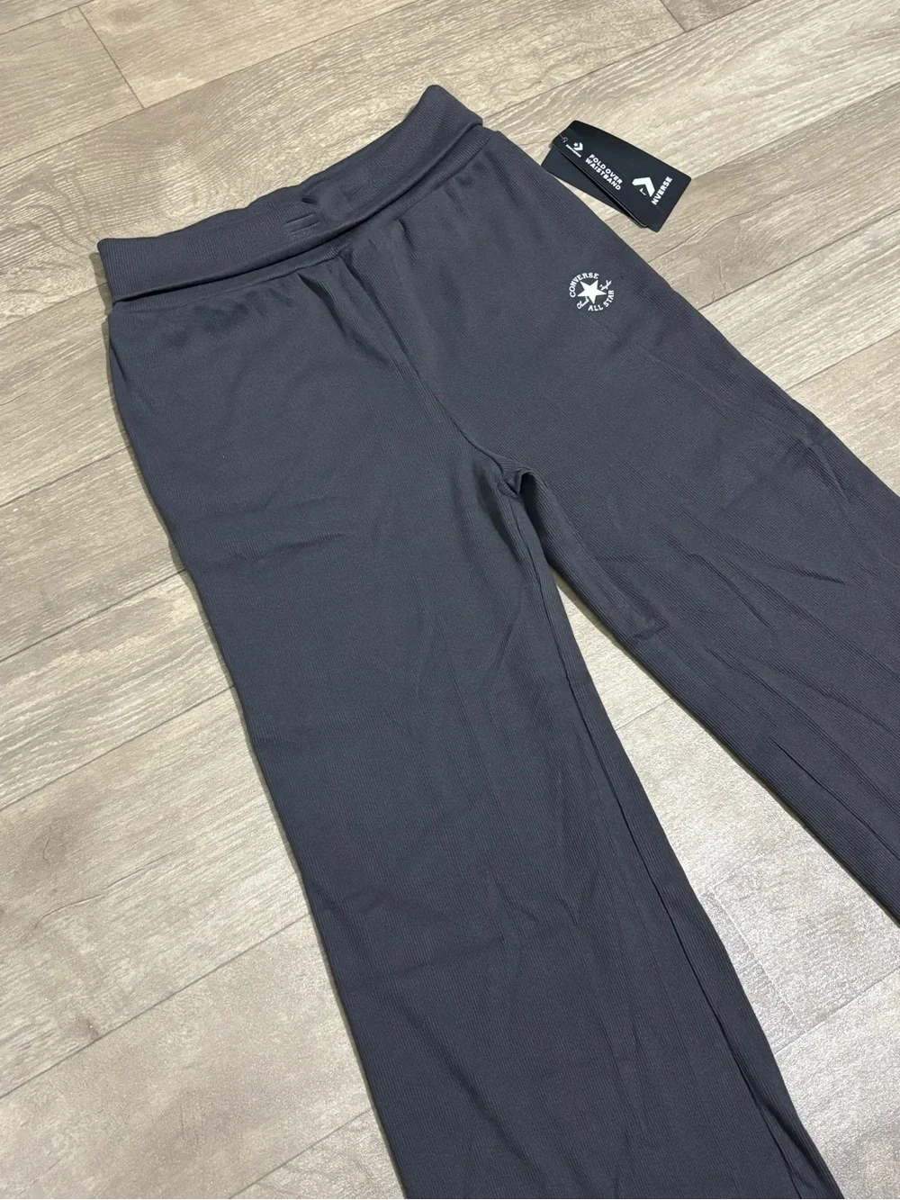 Converse Women's Charcoal Wide-Leg Sweatpants with Logo